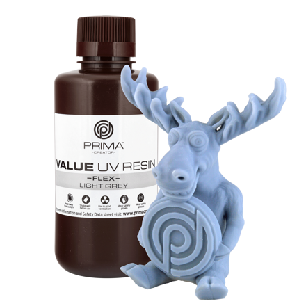 PrimaCreator Value Flex UV Resin - 500 ml - Light Grey PrimaCreator Value Flex UV Resin - 500 ml - Light Grey