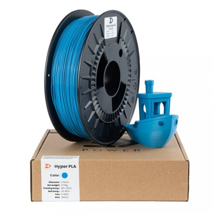 Filament 3D POWER Hyper PLA MODRÁ "WATER" 1,75 mm 0,75 kg.