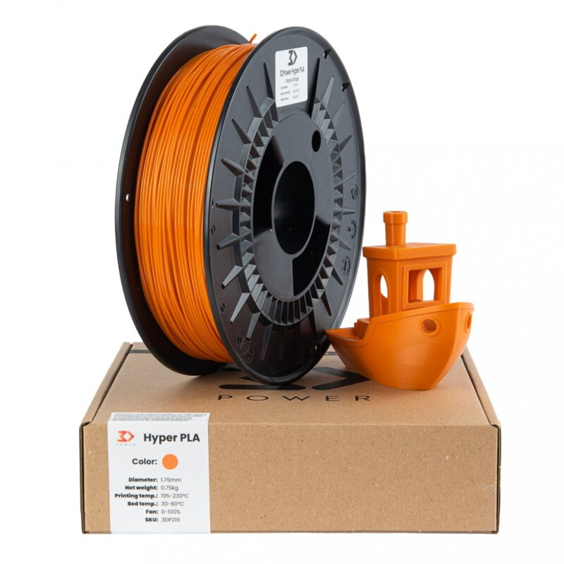 Filament 3D POWER Hyper PLA ORANŽOVÁ "PAPAYA" 1,75 mm 0,75 kg.